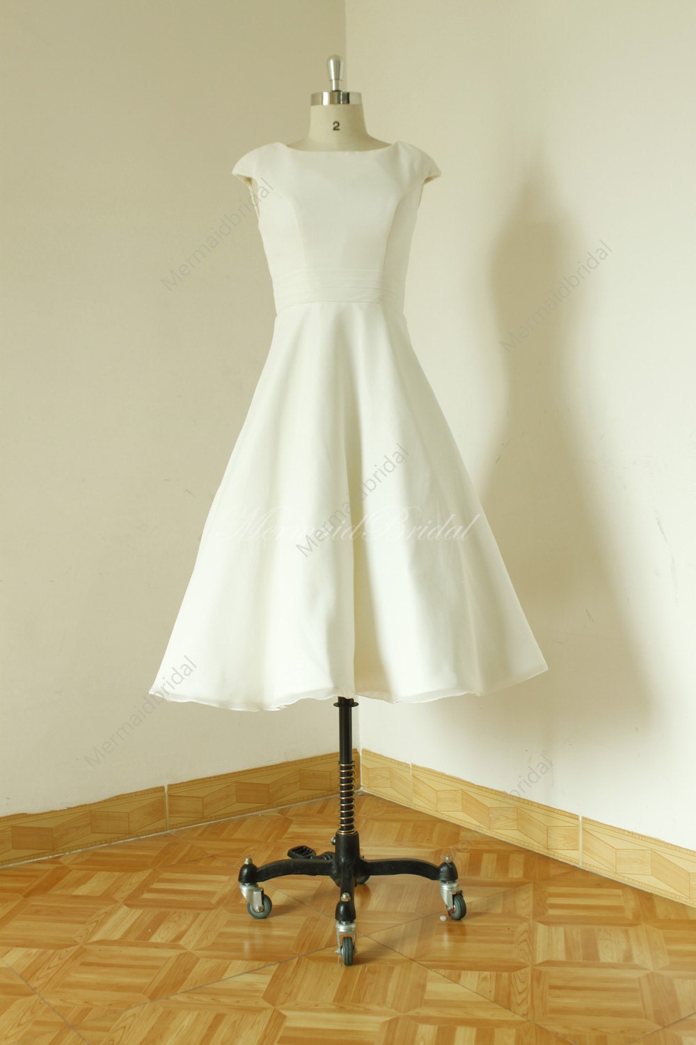 Ivory Tea Length Wedding Dress